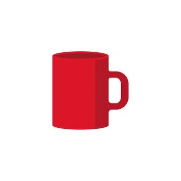 Vector illustation of red cup. Flat design. Isolated. Stock Illustration