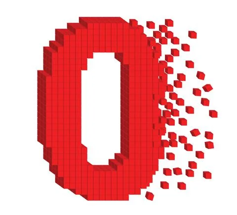 Vector illustrated 3d digit number zero of red cubes イラスト素材