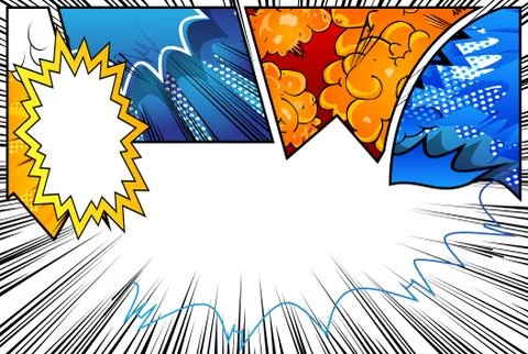 Vector illustrated comic book style abstract background. Stock Illustration