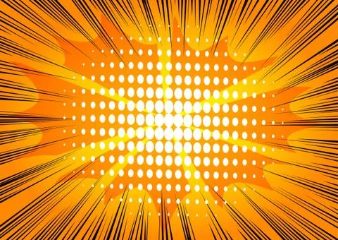 Vector illustrated comic book style explosions background. 스톡 일러스트
