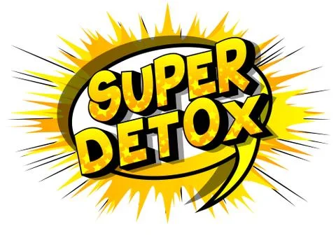 Vector illustrated comic book style Super Detox text. 스톡 일러스트