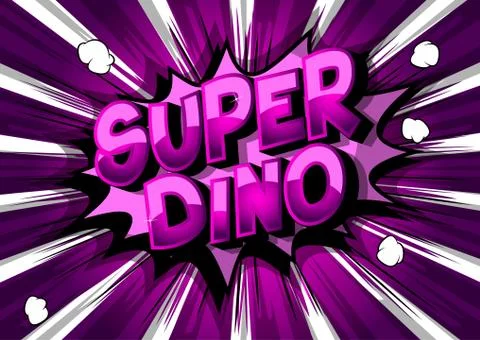 Vector illustrated comic book style Super Dino text. 스톡 일러스트