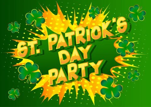 Vector illustrated comic book style St. Patrick's Day greeting card, poster,  Illustrazione stock