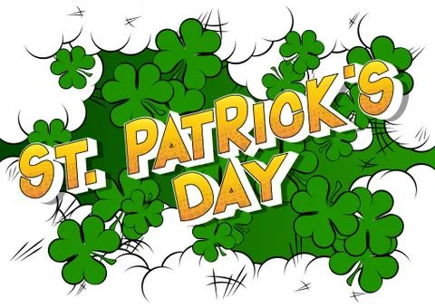 Vector illustrated comic book style St. Patrick's Day greeting card, poster,  Illustrazione stock