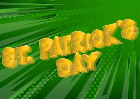 Vector illustrated comic book style St. Patrick's Day greeting card, poster,  Illustrazione stock