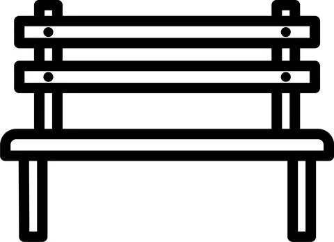 Vector-illustrated icon of a park bench in black and white Ilustración de archivo