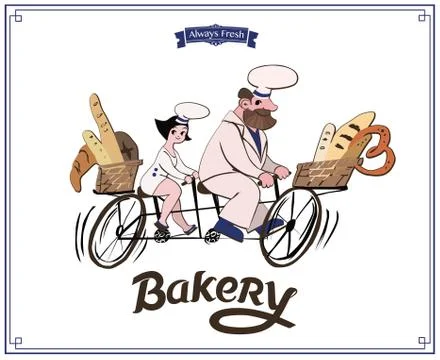 Vector illustrated logo for Family Bakery Illustrazione stock