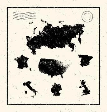 Vector Illustrated map of the world Stock Illustration