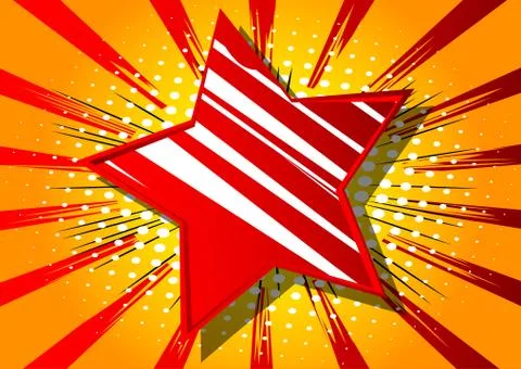 Vector illustrated retro background with big star filled with comic book effe 스톡 일러스트