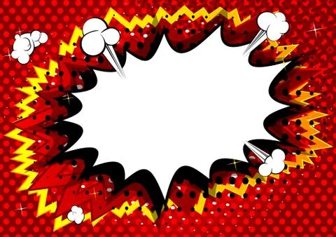 Vector illustrated retro comic book background with big blank explosion bubbl Stock Illustration