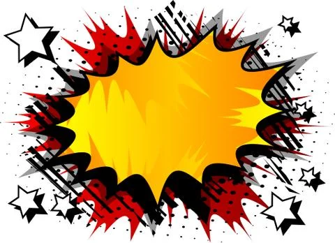 Vector illustrated retro comic book background with big colorful explosion bu Stock Illustration