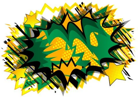 Vector illustrated retro comic book background with big colorful explosion bu Illustrazione stock