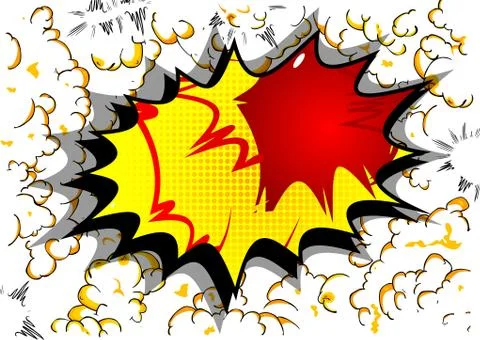 Vector illustrated retro comic book background with big colorful explosion bu Stock Illustration