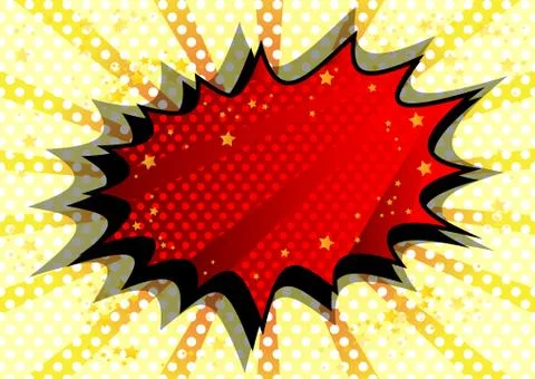 Vector illustrated retro comic book background with big colorful explosion bu Stock Illustration