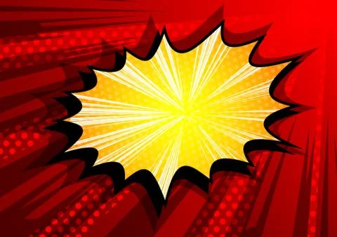 Vector illustrated retro comic book background with big colorful explosion bu Stock Illustration