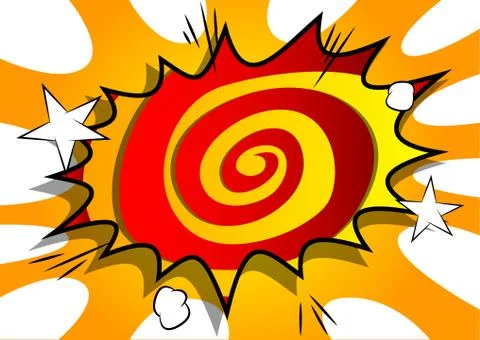 Vector illustrated retro comic book background with big colorful explosion bu Stock Illustration