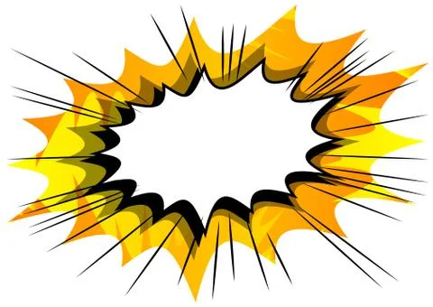 Vector illustrated retro comic book background with big blank explosion bubbl Stock Illustration