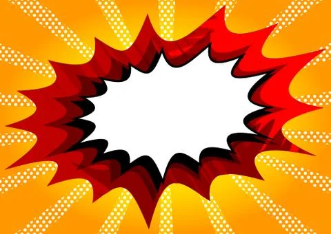 Vector illustrated retro comic book background with big blank explosion bubbl Stock Illustration