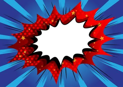 Vector illustrated retro comic book background with big blank explosion bubbl Stock Illustration