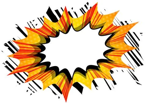 Vector illustrated retro comic book background with big blank explosion bubbl Stock Illustration