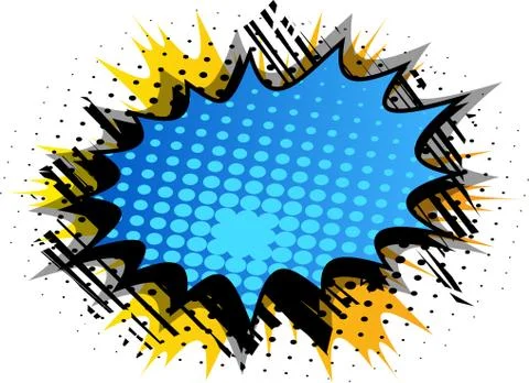 Vector illustrated retro comic book background with big colorful explosion bu Stock Illustration