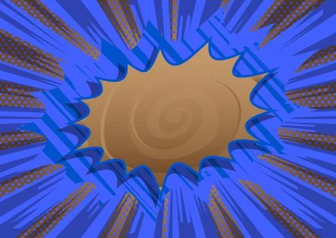 Vector illustrated retro comic book background with big brown explosion bubbl Stock Illustration