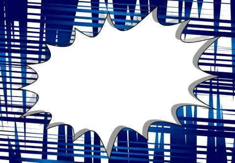 Vector illustrated retro comic book big blank explosion bubble on blue backgr Stock Illustration