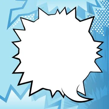 Vector illustrated retro comic book background with big blank speech bubble,  イラスト素材
