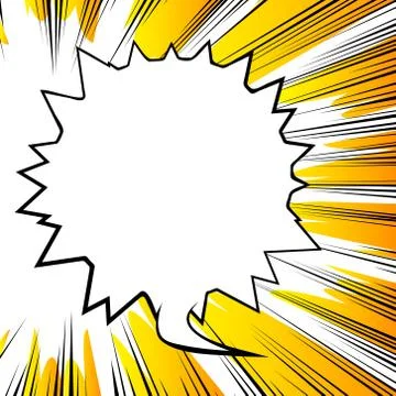 Vector illustrated retro comic book background with big blank speech bubble,  Illustrazione stock