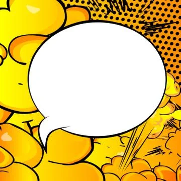 Vector illustrated retro comic book background with big blank speech bubble,  스톡 일러스트
