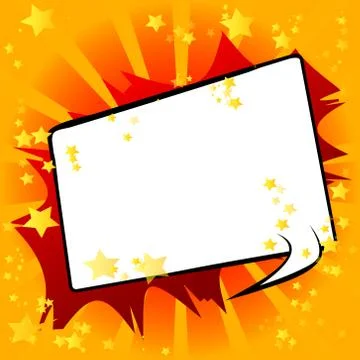 Vector illustrated retro comic book background with big blank speech bubble,  Stock Illustration