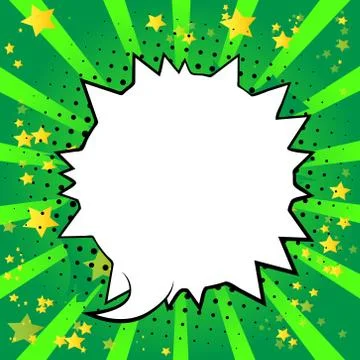 Vector illustrated retro comic book background with big blank speech bubble,  Stock Illustration