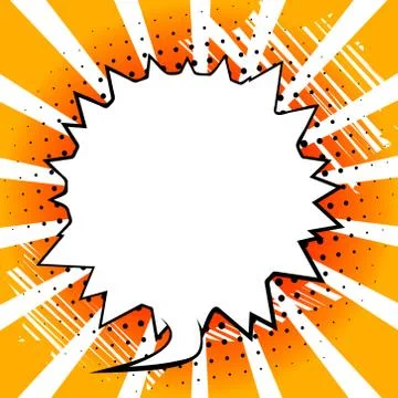 Vector illustrated retro comic book background with big blank speech bubble,  Illustrazione stock