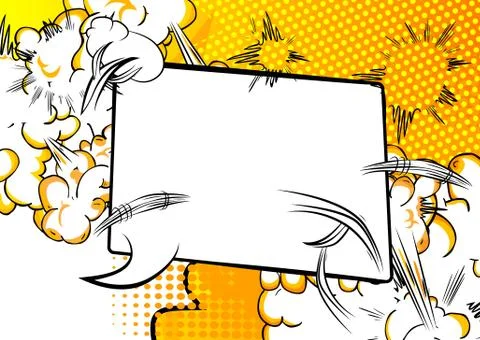 Vector illustrated retro comic book background with big blank speech bubble,  스톡 일러스트