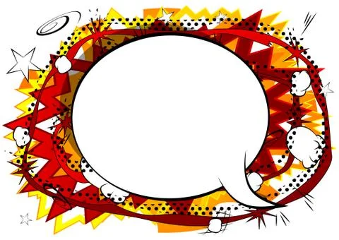 Vector illustrated retro comic book background with big blank speech bubble,  Illustrazione stock