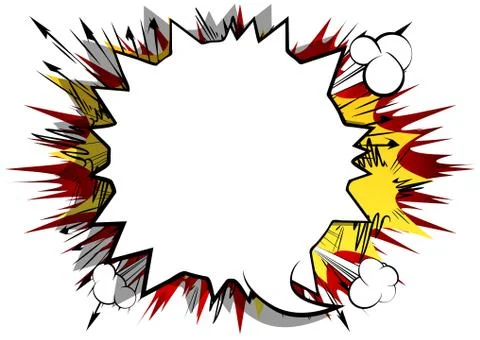 Vector illustrated retro comic book background with big blank speech bubble,  스톡 일러스트