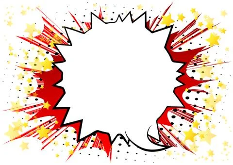 Vector illustrated retro comic book background with big blank speech bubble,  Stock Illustration