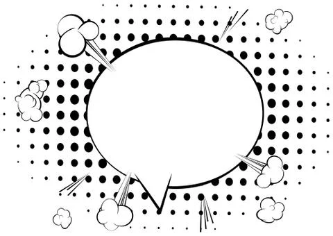 Vector illustrated retro comic book background with big blank speech bubble,  Stockillustratie