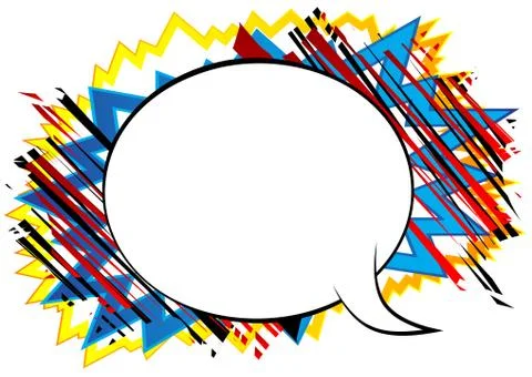 Vector illustrated retro comic book background with big blank speech bubble,  스톡 일러스트