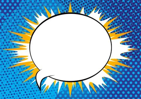 Vector illustrated retro comic book background with big blank speech bubble,  스톡 일러스트