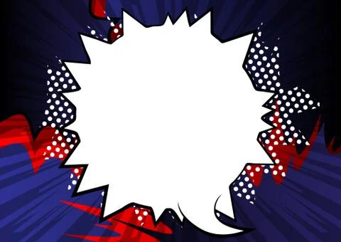Vector illustrated retro comic book background with big blank speech bubble,  스톡 일러스트