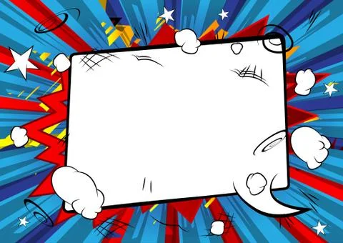 Vector illustrated retro comic book background with big blank speech bubble,  스톡 일러스트