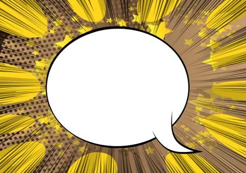Vector illustrated retro comic book background with big blank speech bubble,  Stockillustratie