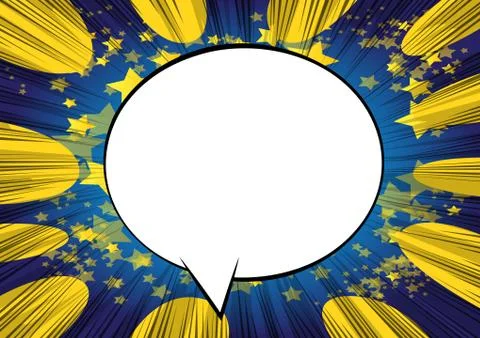 Vector illustrated retro comic book background with big blank speech bubble,  스톡 일러스트