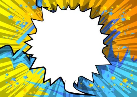 Vector illustrated retro comic book background with big blank speech bubble,  스톡 일러스트