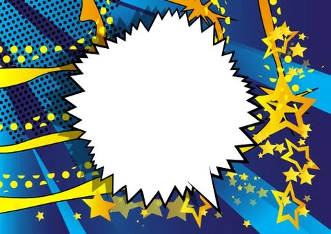 Vector illustrated retro comic book background with big blank speech bubble,  스톡 일러스트