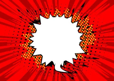 Vector illustrated retro comic book background with big blank speech bubble,  스톡 일러스트
