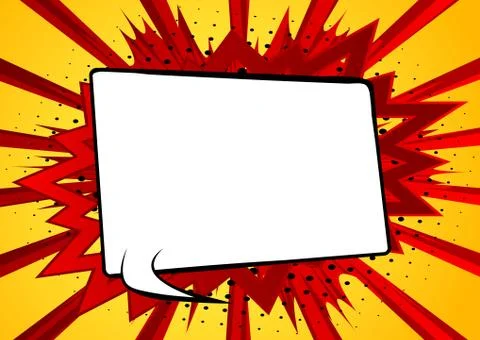 Vector illustrated retro comic book background with big blank speech bubble,  스톡 일러스트