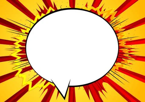 Vector illustrated retro comic book background with big blank speech bubble,  스톡 일러스트