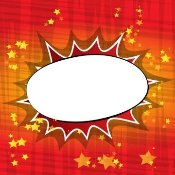 Vector illustrated retro comic book background with big blank explosion bubbl Stock Illustration